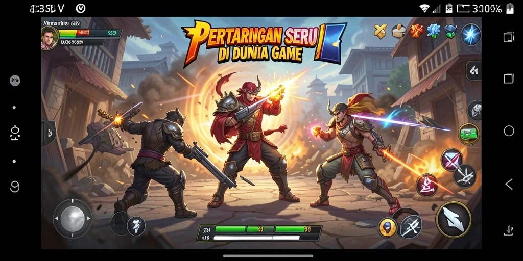 Tampilan gameplay seru dalam pertarungan 333V.