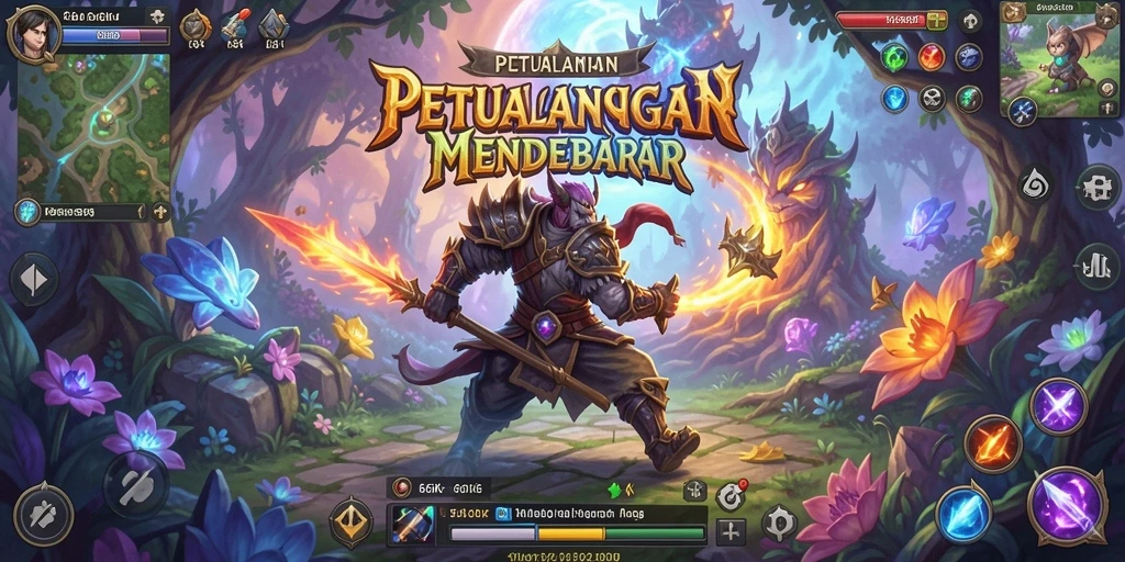 Screenshot gameplay 66K menampilkan karakter sedang beraksi dalam pertempuran RPG.