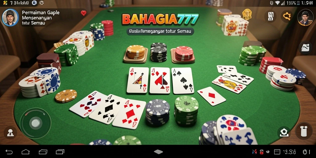 Screenshot BAHAGIA777 menunjukkan gameplay Gaple yang seru dan menarik.