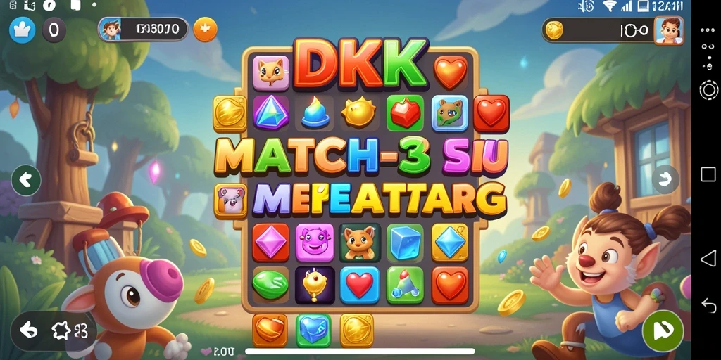 Gameplay menarik DKK dengan kombinasi Match-3 yang seru.