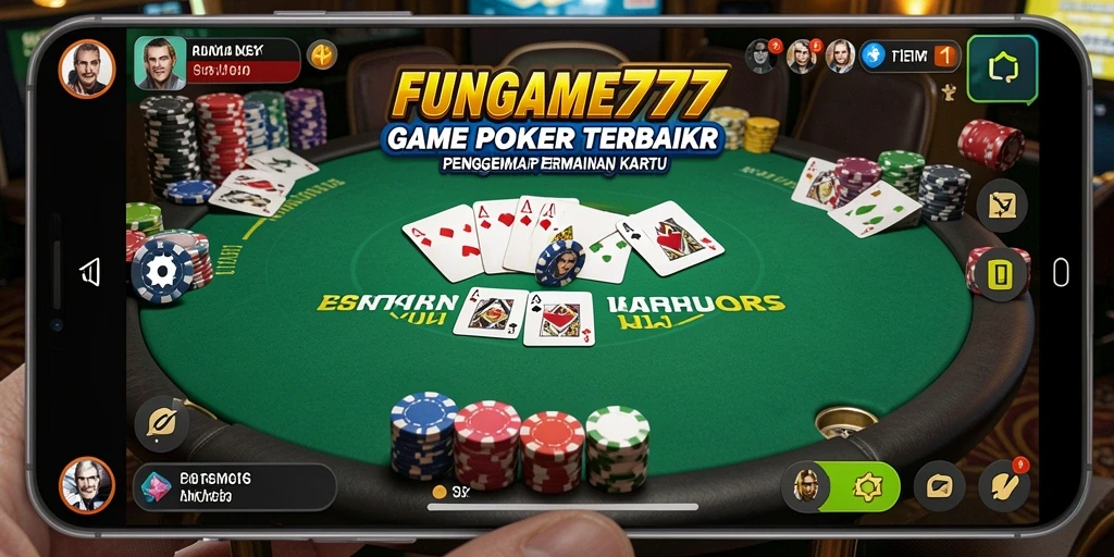 Tampilan gameplay FUNGame777 yang seru dalam permainan Poker.