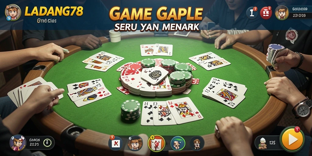 Tampilan menarik dari gameplay Gaple di LADANG78.