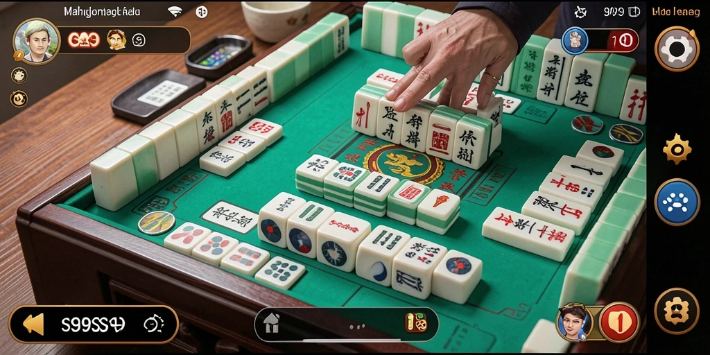Screenshot S9S9 menampilkan gameplay Mahjong yang seru dan menantang.