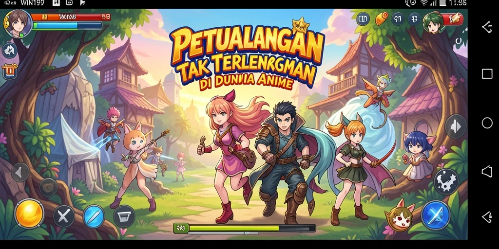 Tampilan gameplay WIN199 yang mencolok dengan karakter Anime yang dinamis.